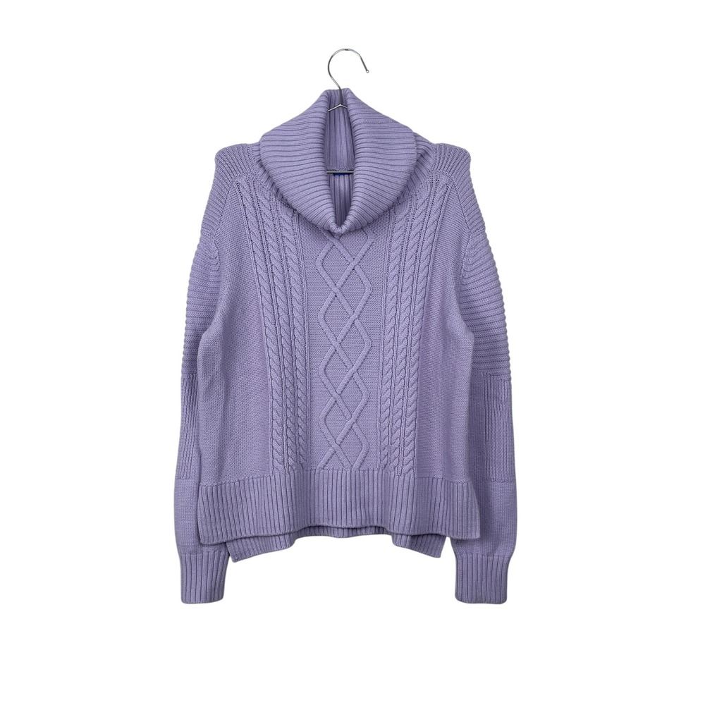Kit and Ace Merino Wool Cable Knit Sweater Medium‎ Lavender Purple Cowlneck